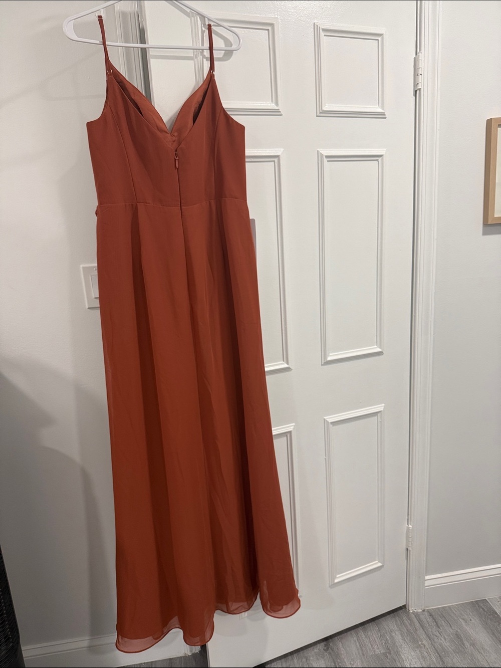 NWT Azazie Auburn Deandra Draped Spaghetti-Strap Bridesmaid Dress - Picture 2 of 4